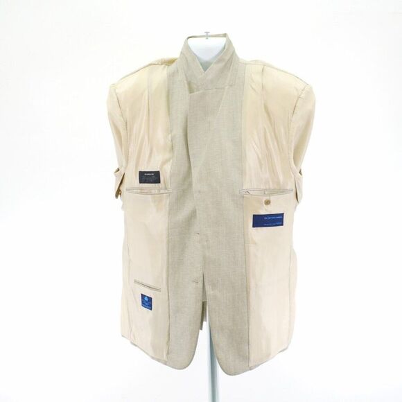Material London Marzotto Linen Blend Blazer 40R 3 Button Sand Tan‎ / Beige - Picture 12 of 14